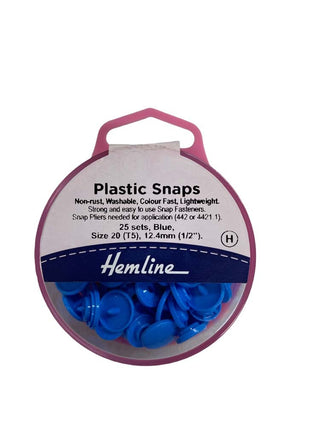 Hemline KAM Plastic Snaps 12.44mm x 25 Blue