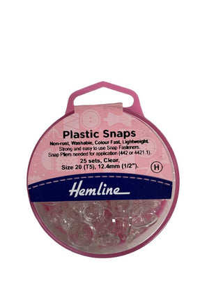 Hemline KAM Plastic Snaps 12.44mm x 25 Clear