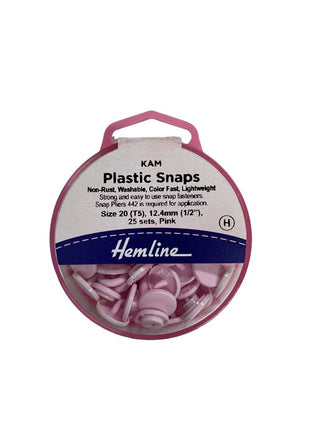 Hemline KAM Plastic Snaps 12.44mm x 25 Pink