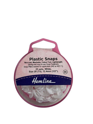Hemline KAM Plastic Snaps 12.44mm x 25 White