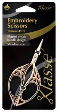 Klasse Embroidery Scissors Scroll 4.25" Elegant oval 