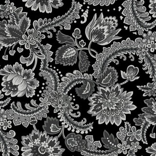 Wideback Studio E Geo Floral Indigo 108" wide (274cm) per mtr