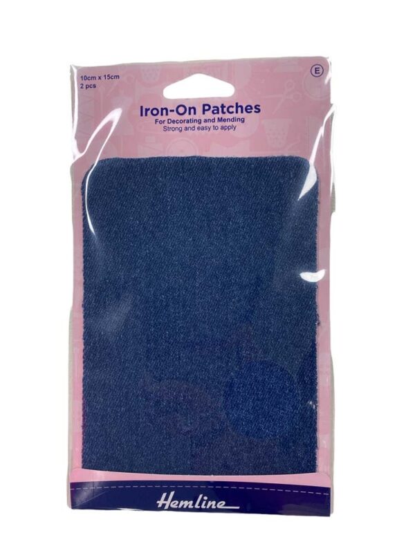 Hemline Patches Iron On 2pc Mid Denim | River City Sewing Machine Centre