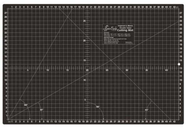 Sew Easy Double Sided Cutting Mat - Medium Grey/Black 17" x 11" - Image 2